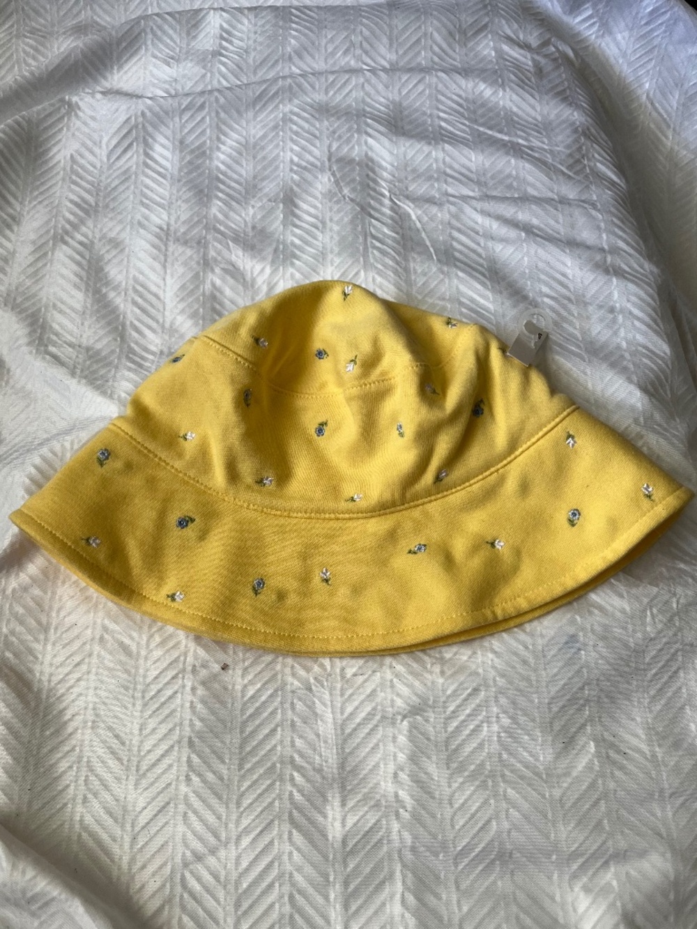 Gymboree Embroidered Flowers Yellow Sun Hat 18 mo - 3T Toddler VTG - Picture 2 of 6